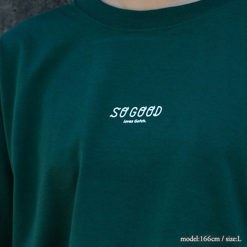 Gotch × SO GOOD × daisketch コラボTシャツ（背面イラスト ver）（アイビーグリーン）