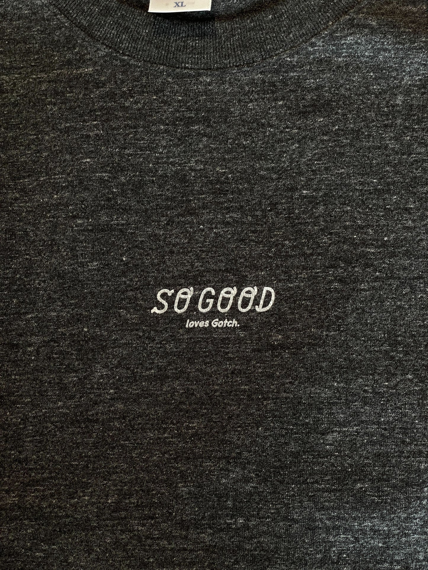 Gotch × SO GOOD × daisketch コラボTシャツ（背面イラスト ver）（ヘザーブラック）