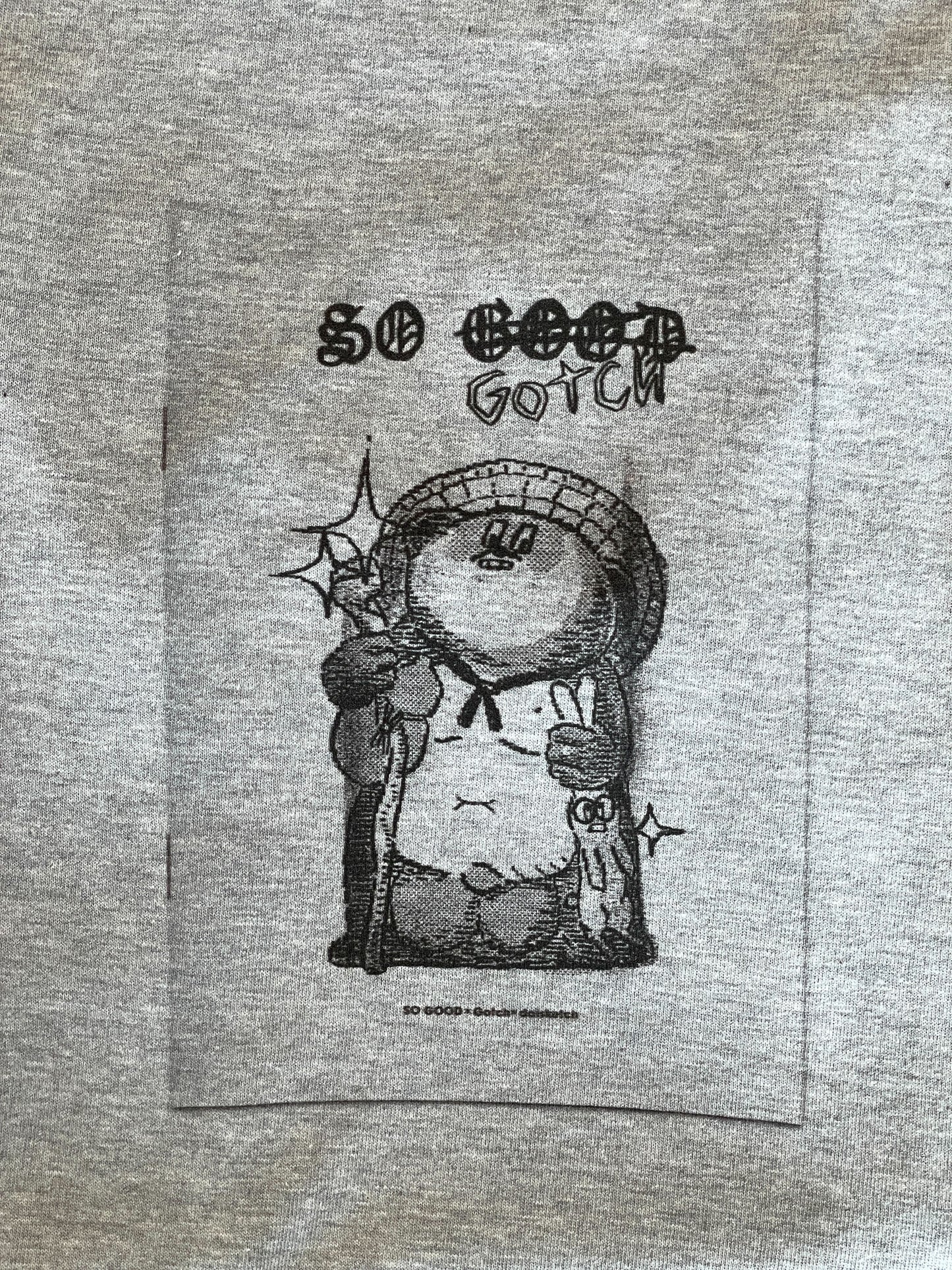 Gotch × SO GOOD × daisketch コラボTシャツ（前面イラスト ver）（ミックスグレー)